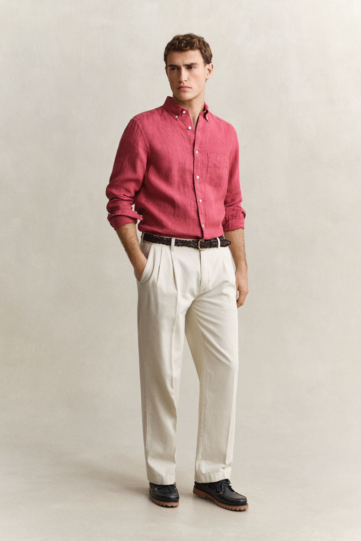 Regular Gmnt Dyed Linen Shirt