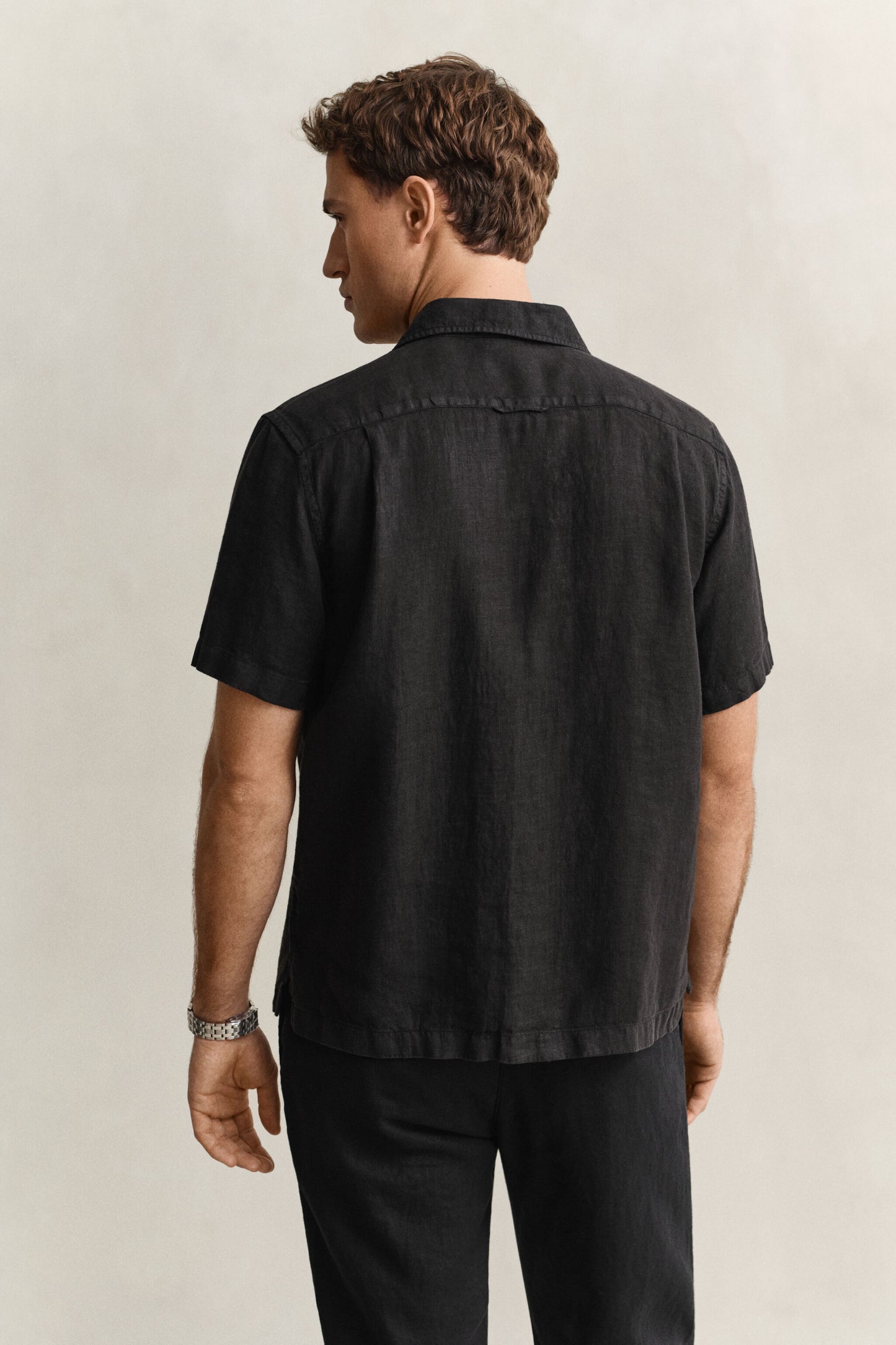 Regular Garment Dyed Linen Short Sleeve Camp Shirt