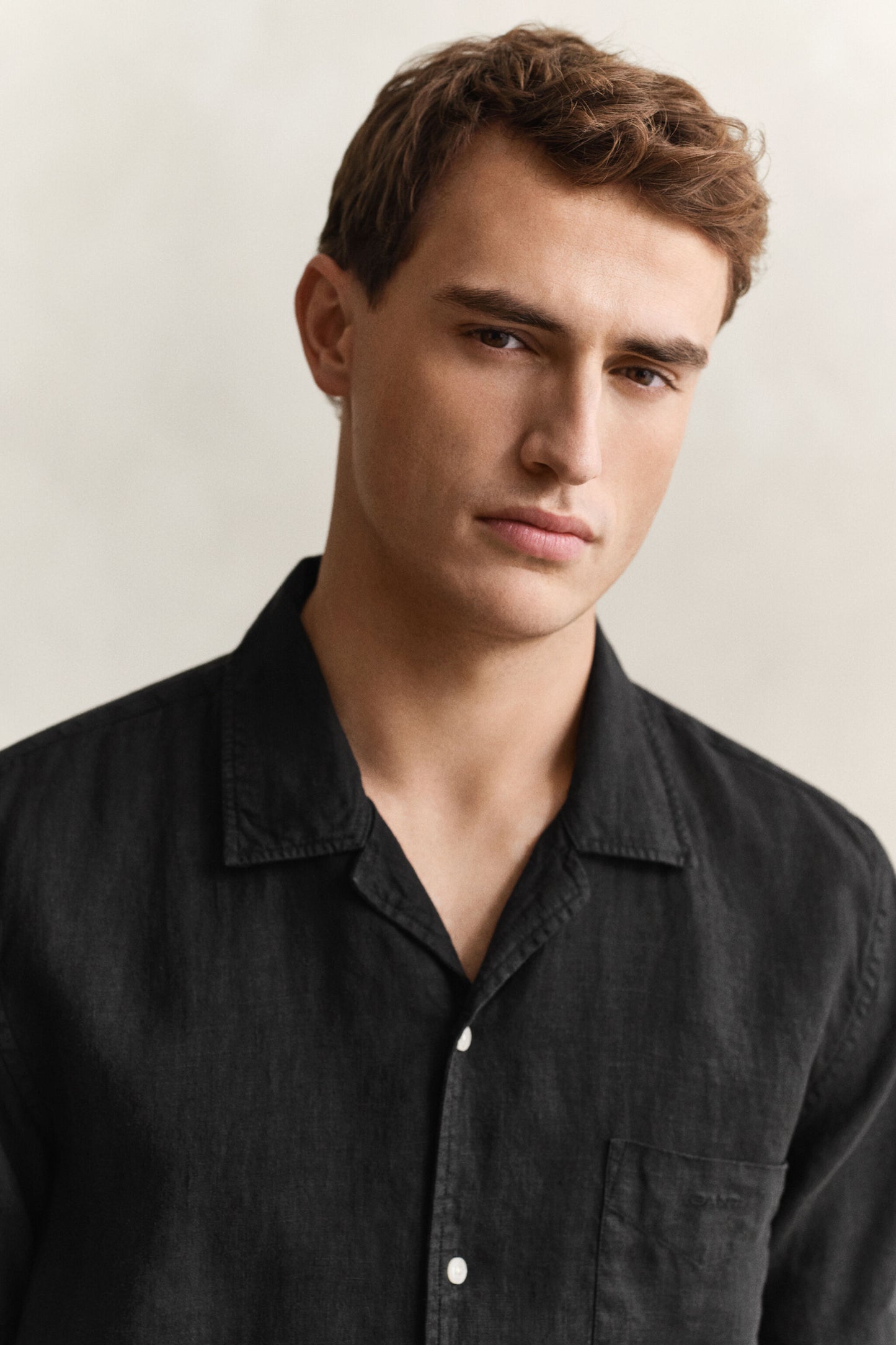 Regular Garment Dyed Linen Short Sleeve Camp Shirt
