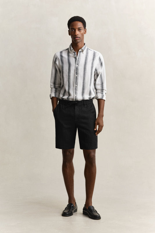 Regular Linen Drawstring Shorts