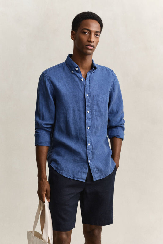 Regular Gmnt Dyed Linen Shirt