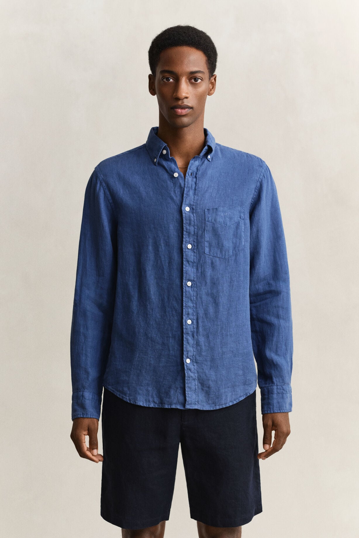 Regular Gmnt Dyed Linen Shirt