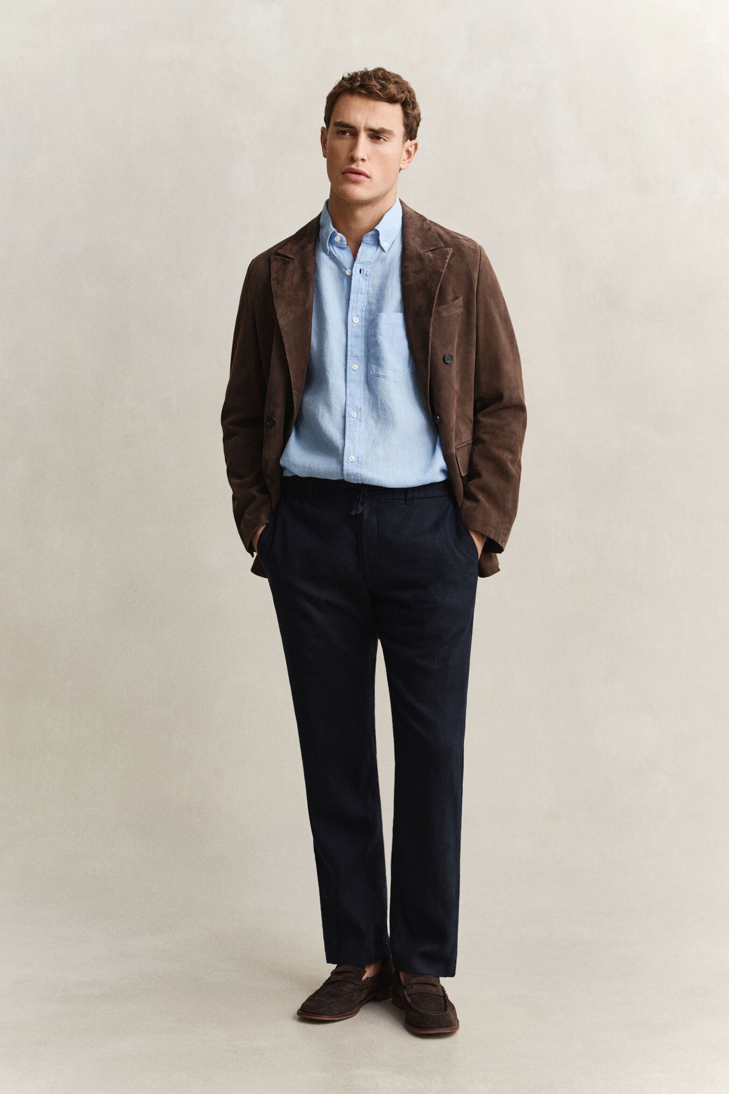 Regular Fit Linen Drawstring Pants