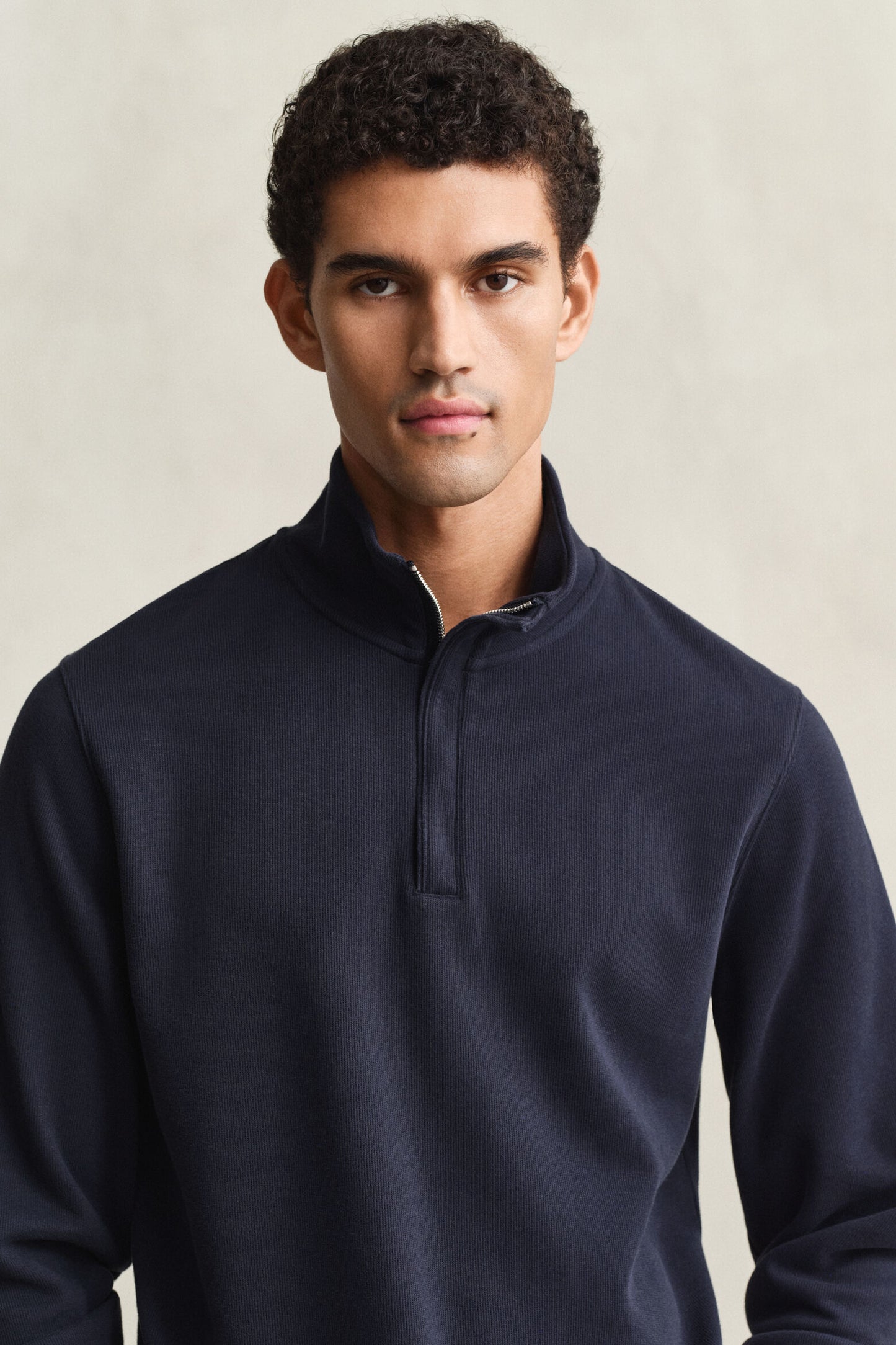 Light Seersucker Half Zip Top