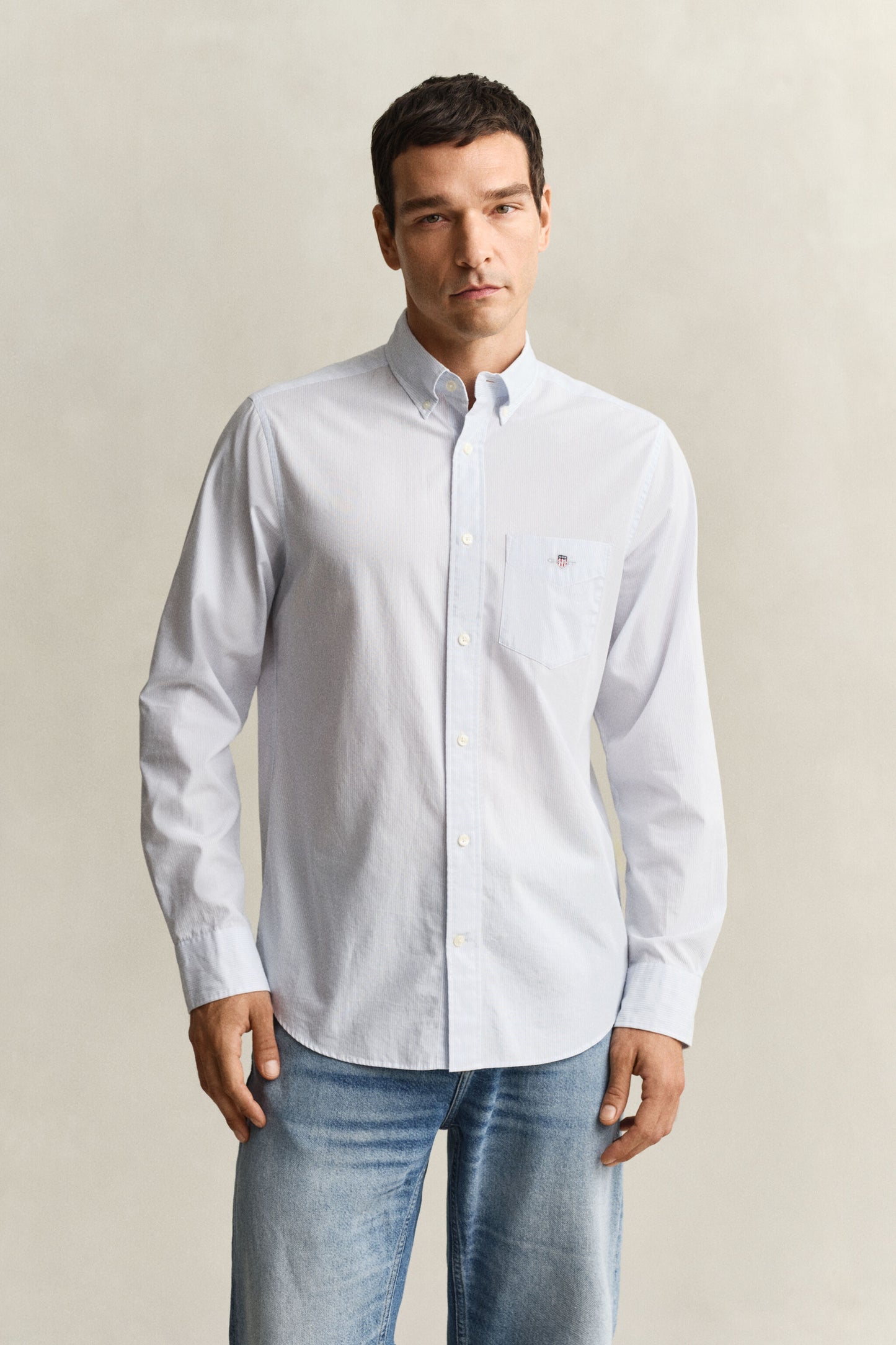 Regular Fit  Classic Banker Stripe Poplin Shirt