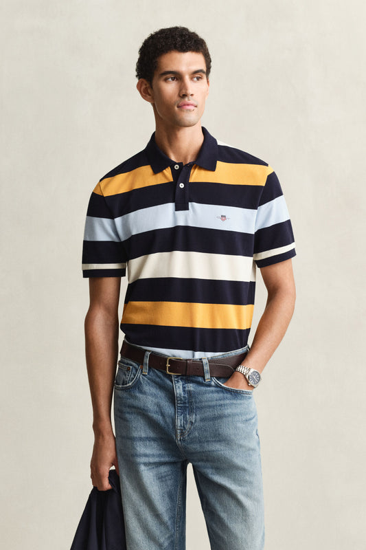 Striped Short Sleeve Polo Shirt