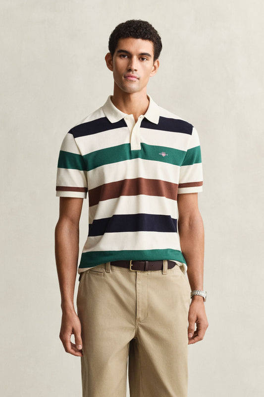 Striped Short Sleeve Polo Shirt