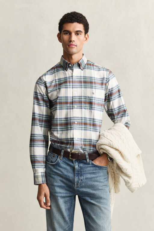 Regular Poplin Fil A Fil Stripe Shirt