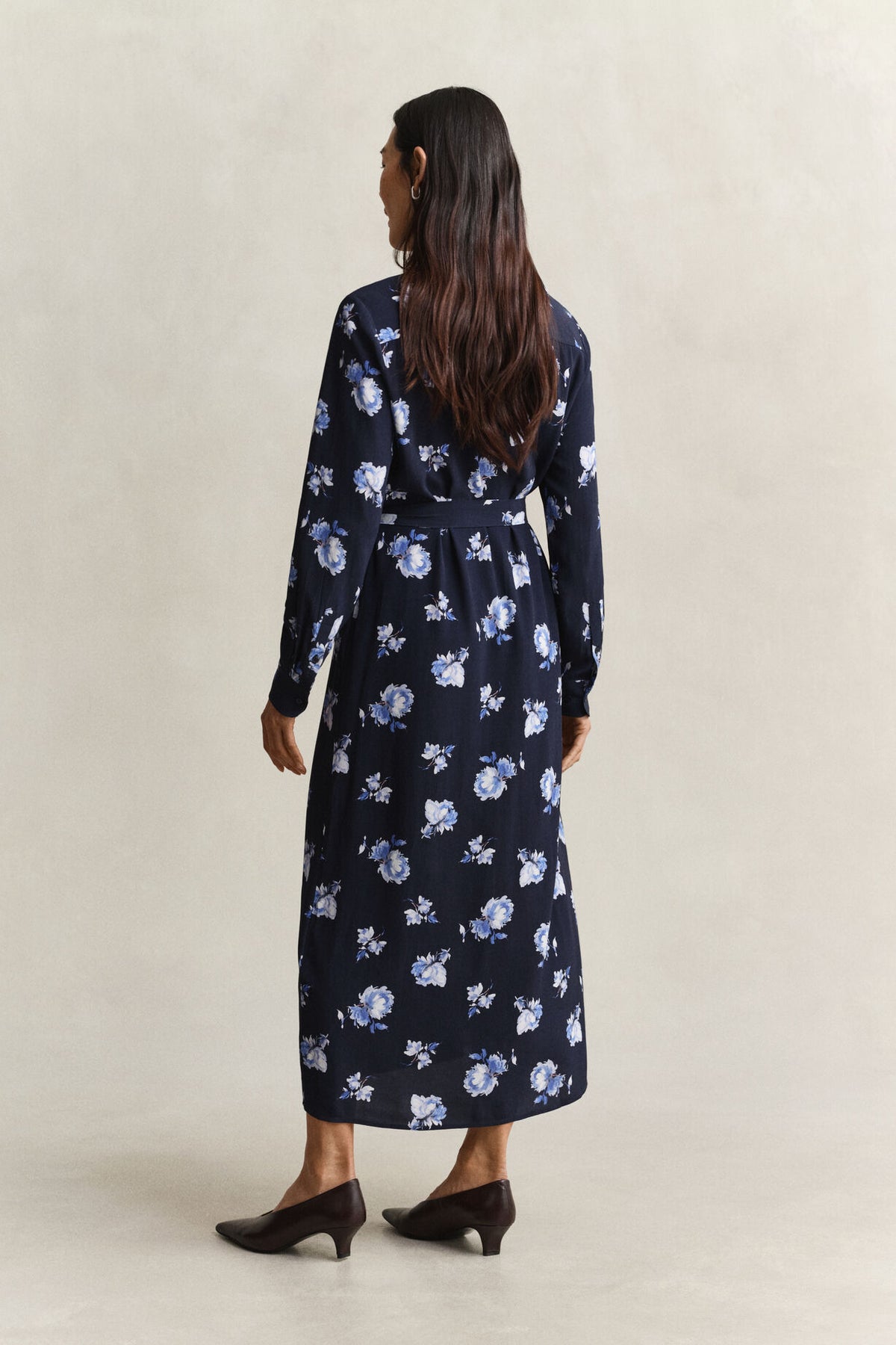 Gant  Floral Printed Fluid Long Sleeve Shirt Dress
