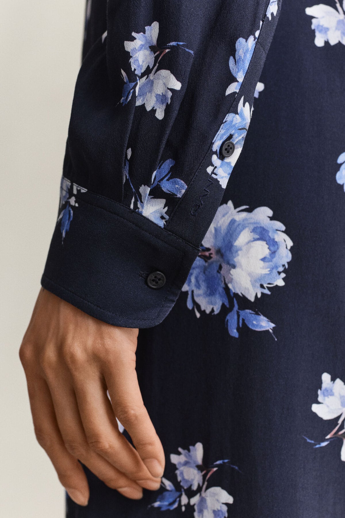 Gant  Floral Printed Fluid Long Sleeve Shirt Dress