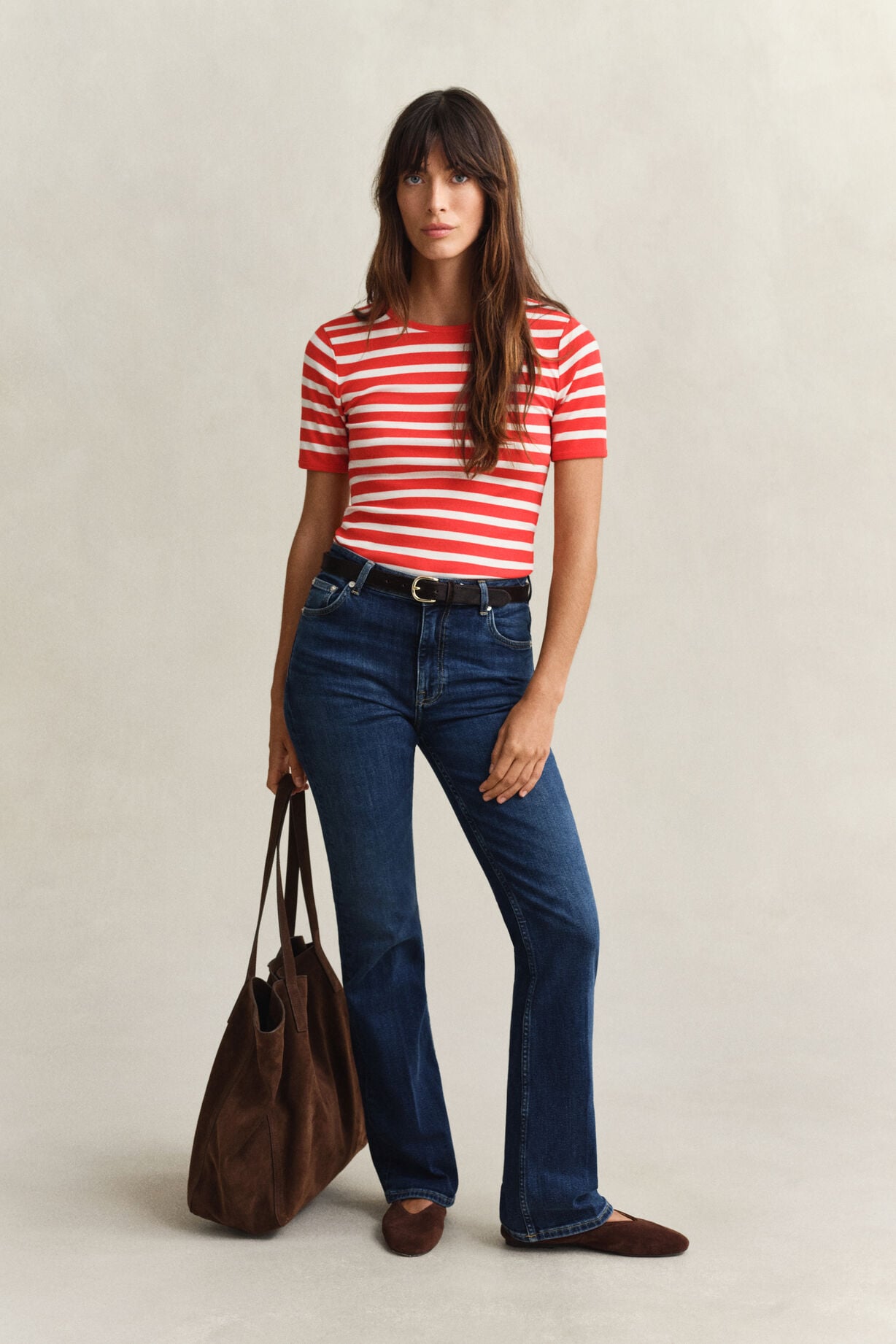 Striped Ribbed Short sleeve T-Shirt