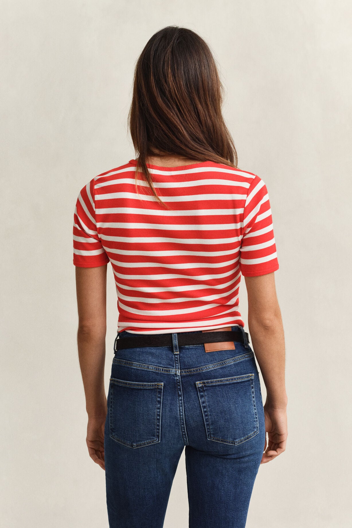 Striped Ribbed Short sleeve T-Shirt