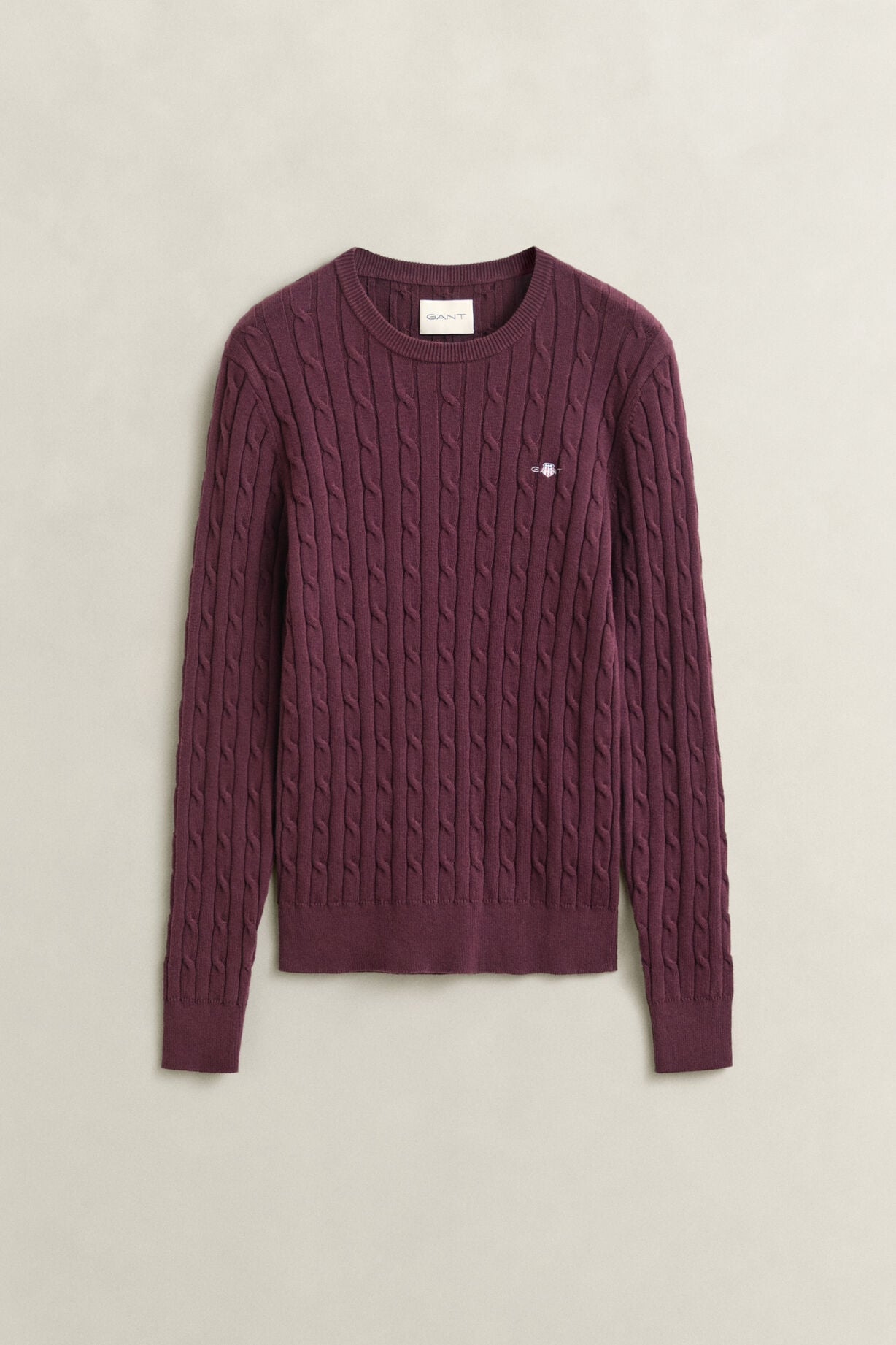 Stretch Cotton Cable C-Neck