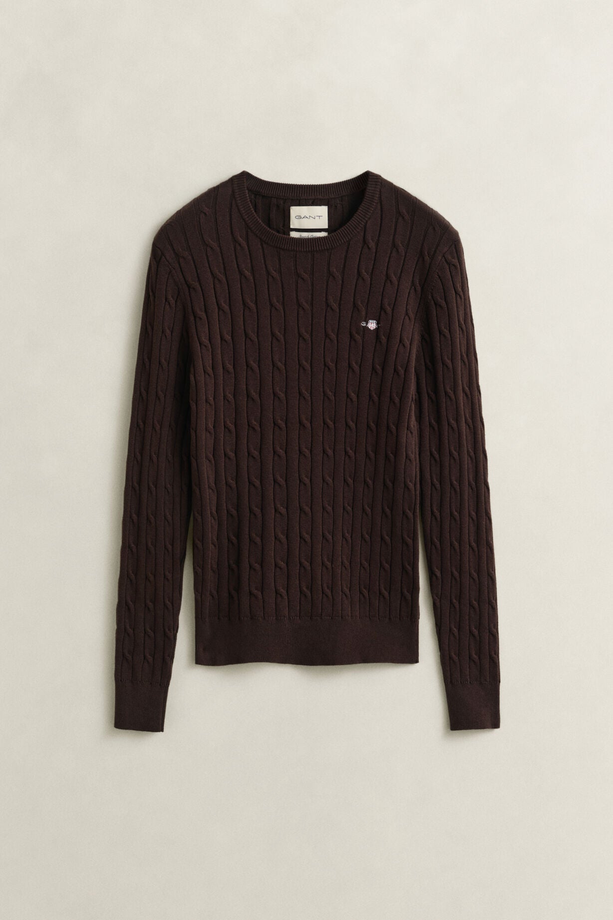 Stretch Cotton Cable C-Neck