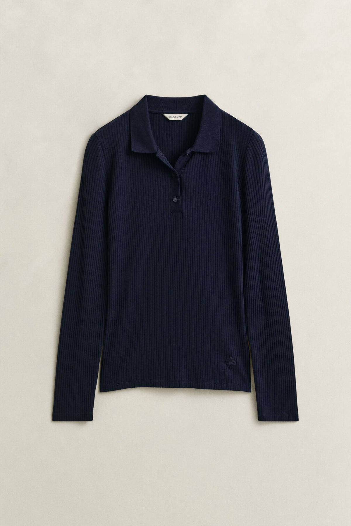 Slim Ribbed Long Sleeve Polo