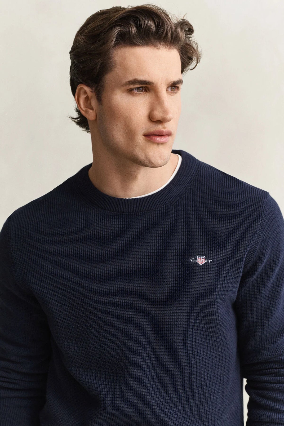 Micro Textured Cotton C-Neck