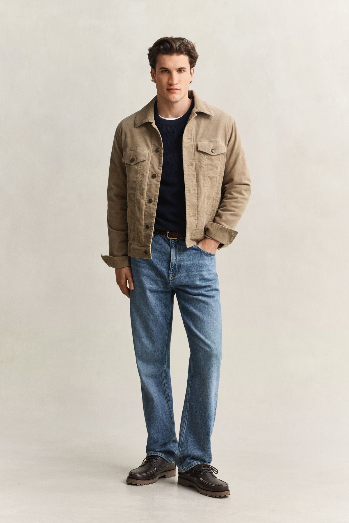 Micro Textured Cotton C-Neck