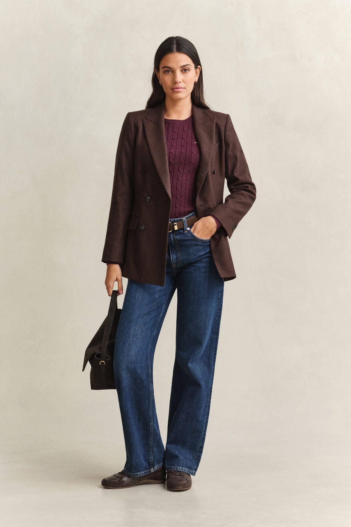 Stretch Cotton Cable C-Neck