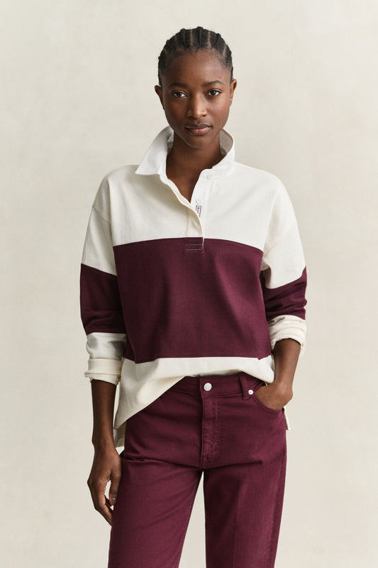 Color Block Heavy Rugger Polo Shirt