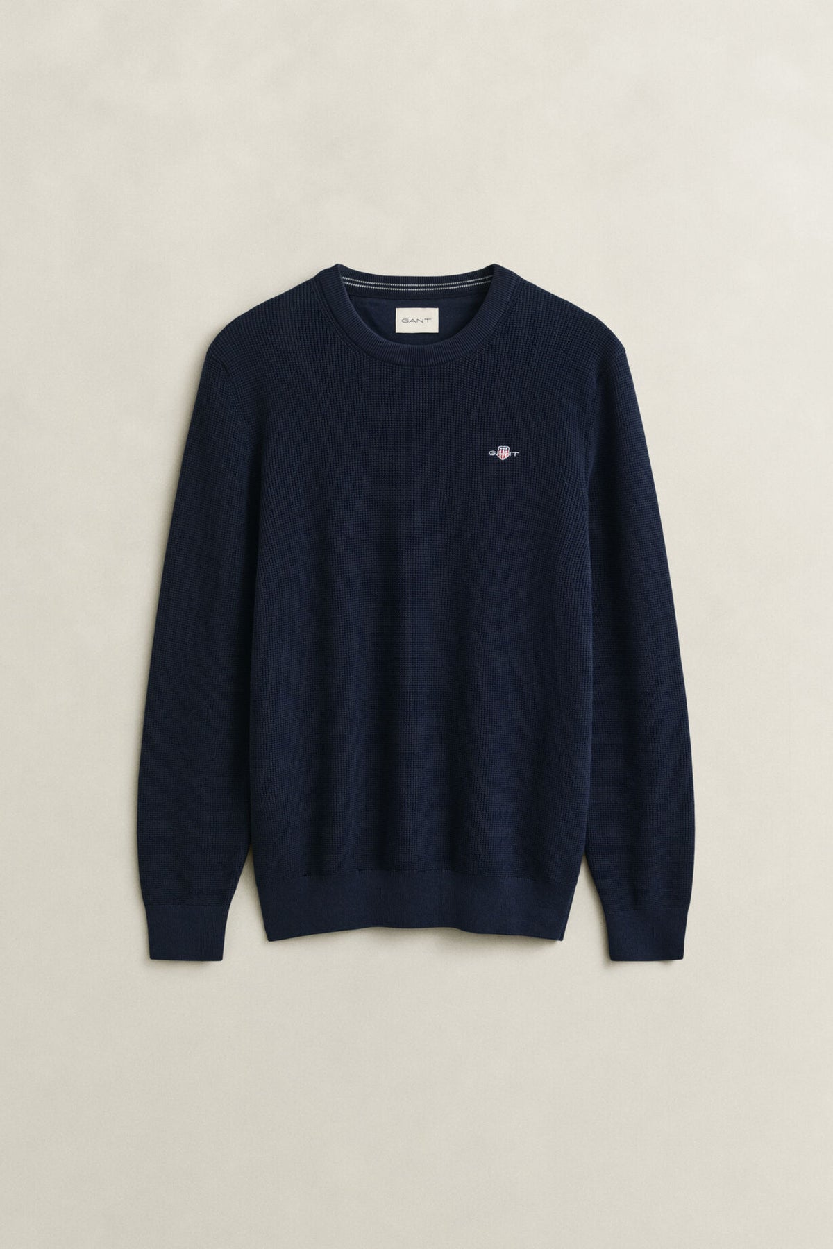 Micro Textured Cotton Crew Neck