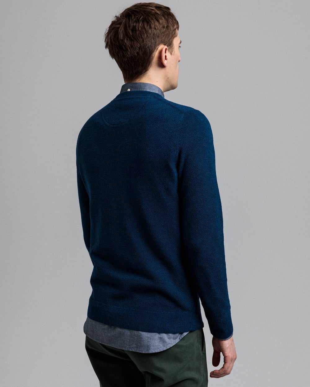 Cotton Pique Crew Neck Sweater