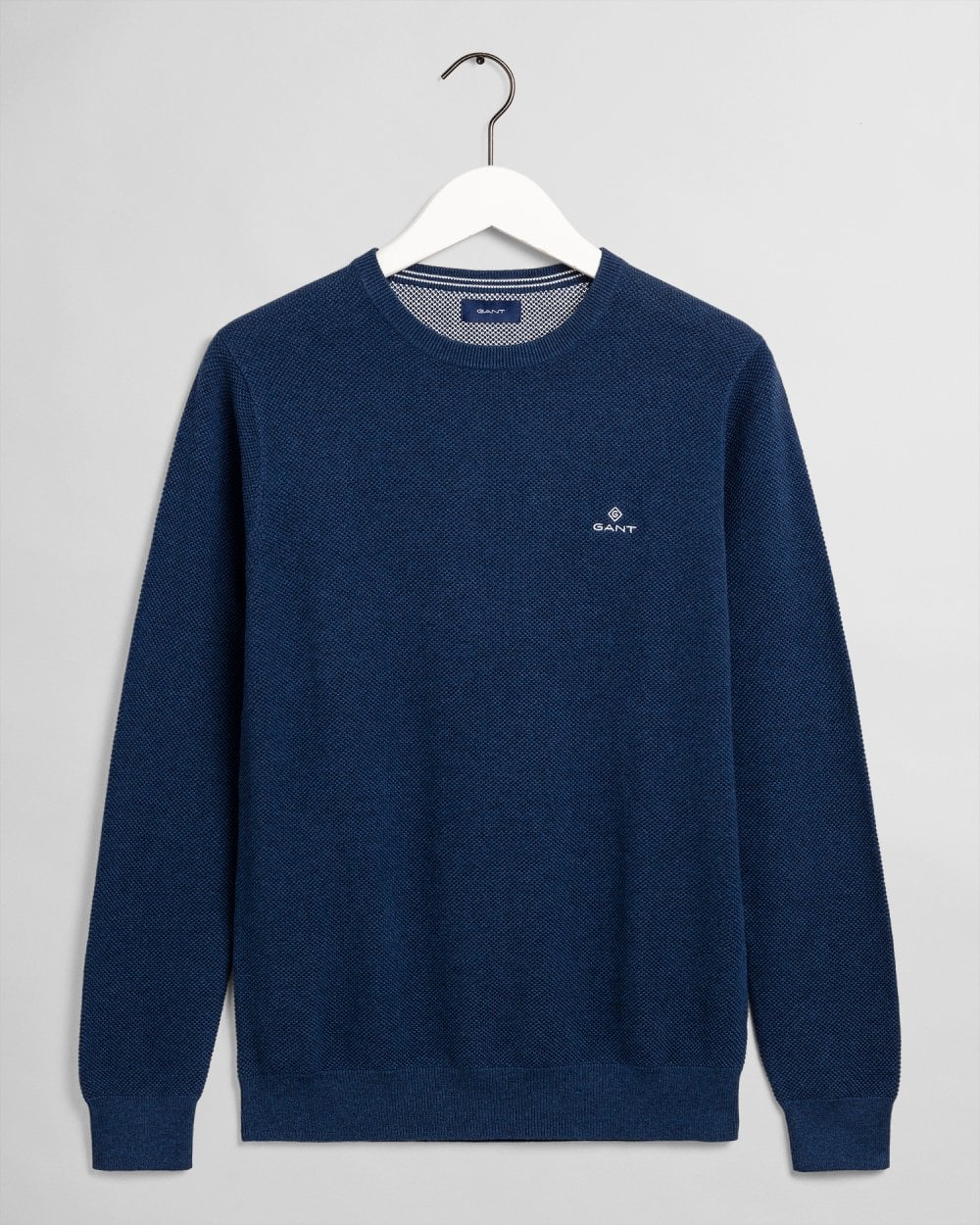 Cotton Pique Crew Neck Sweater