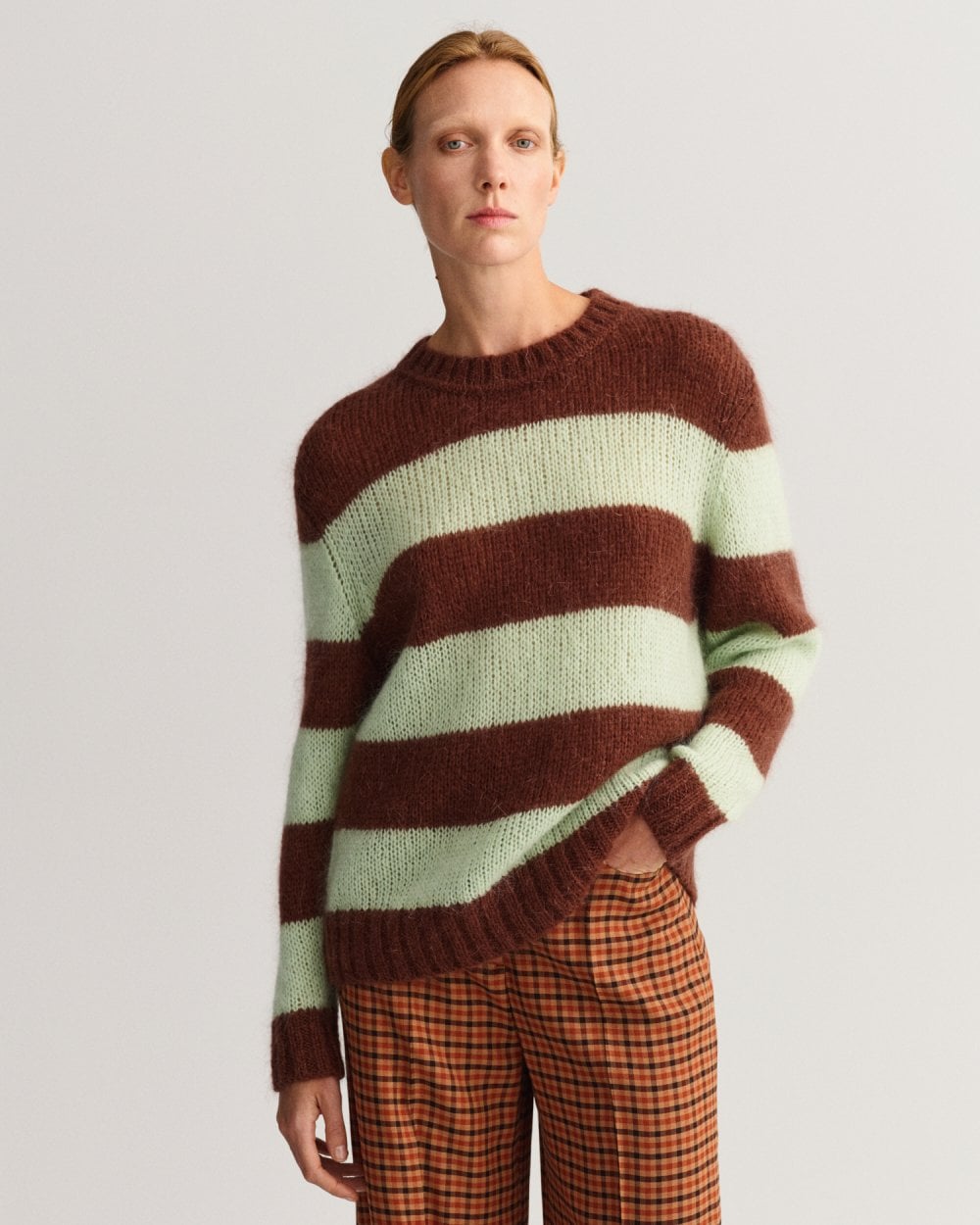 Ae striped crew neck sweater hotsell