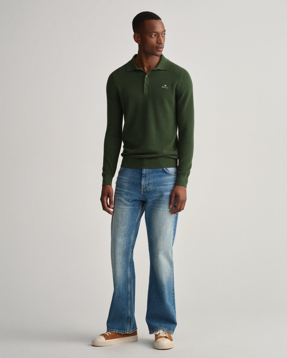 Cotton Pique Polo Sweater