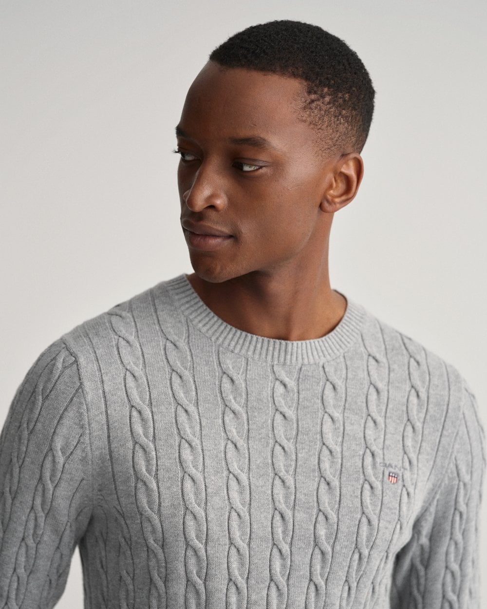 Ae cable knit crew neck sweater sale