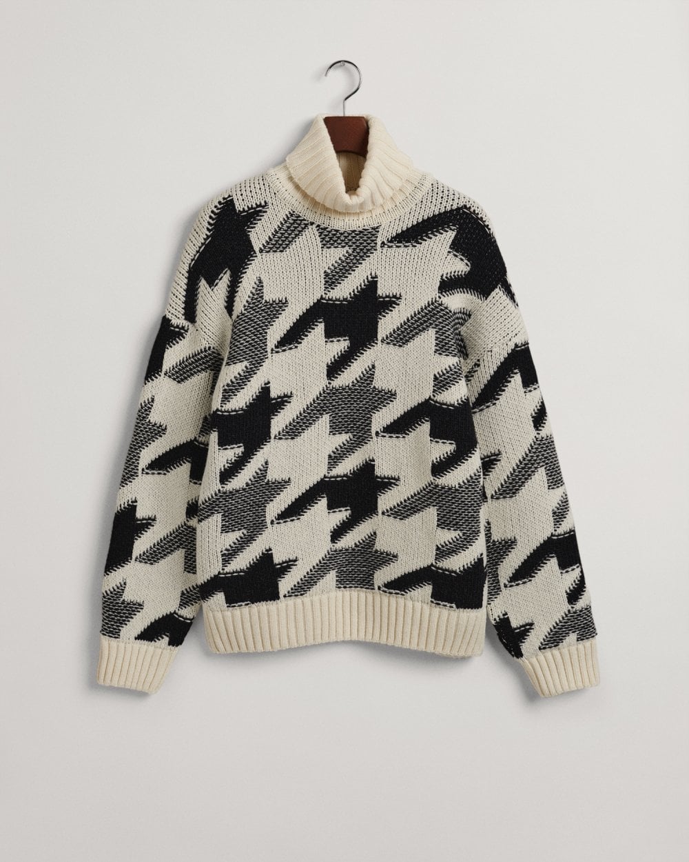 Houndstooth Rollneck Sweater