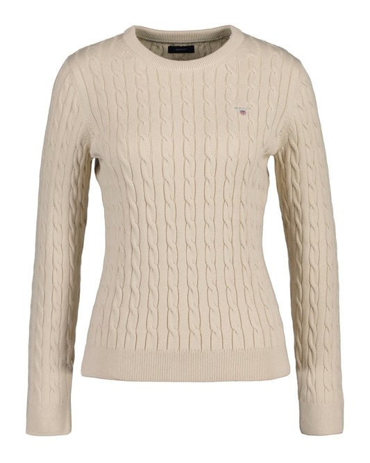 Teen Girls Cotton Cable Crew Neck Sweater