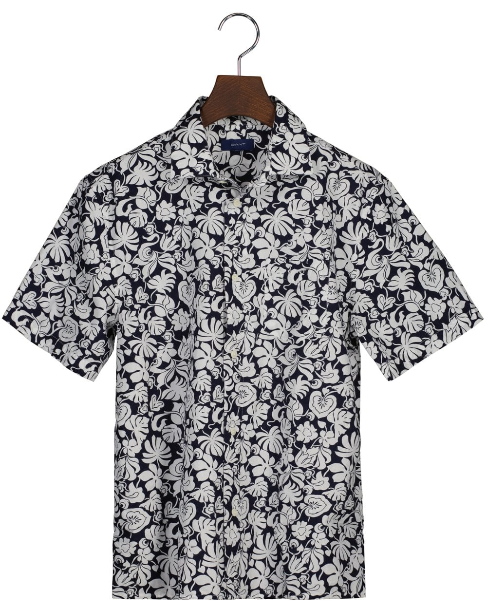 Teen Boys Tropical Leaves Print Short Sleeve Shirt