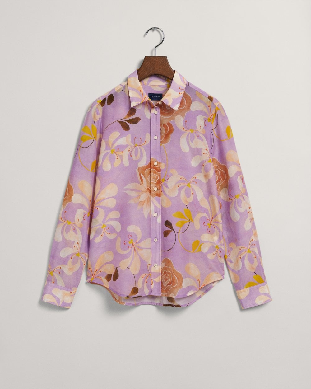 Regular Fit Floral Print Cotton Silk Shirt