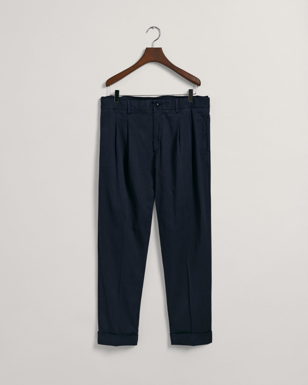 Relaxed Fit Tapered Cotton Suit Pants