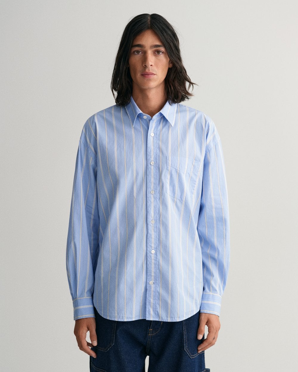 Oversized Striped Poplin Shirt