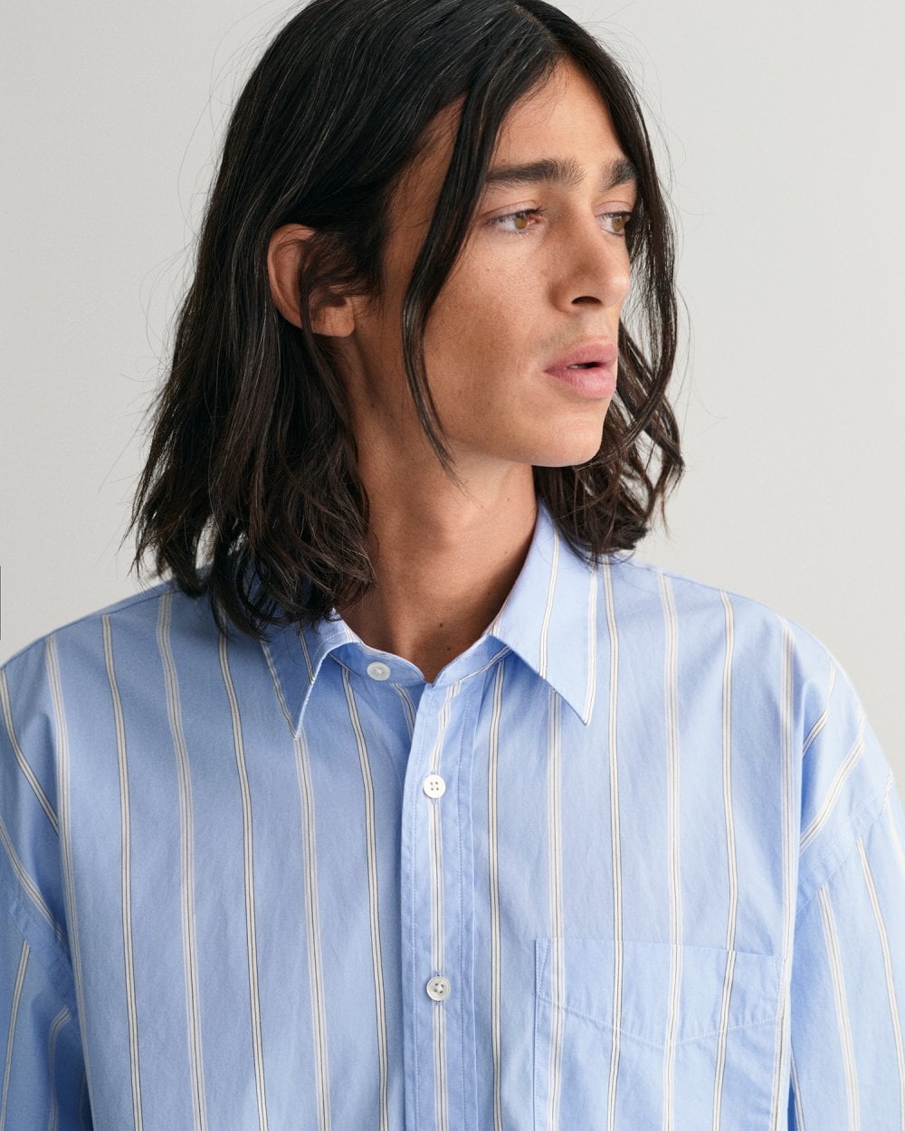 Oversized Striped Poplin Shirt