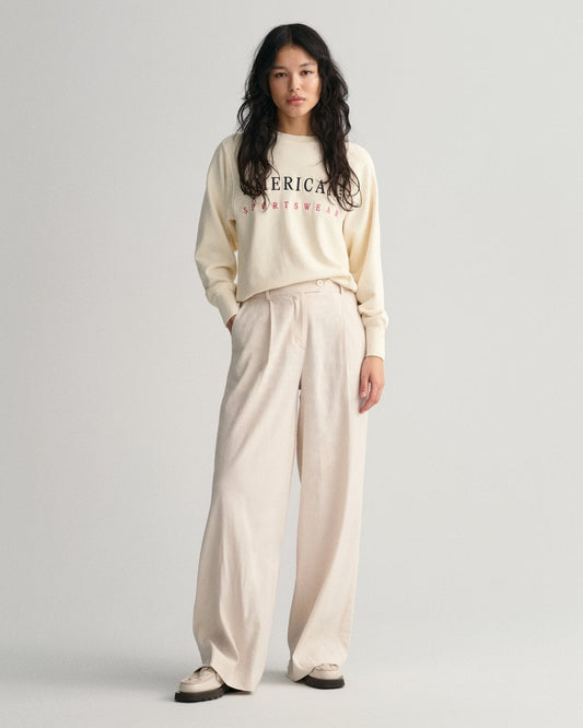 Wide Leg Stretch Linen Pants