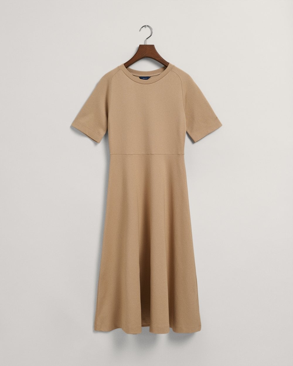 Flared Short Sleeve Crew Neck Dress