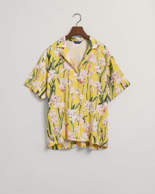 Iris Print Short Sleeve Pajama Shirt