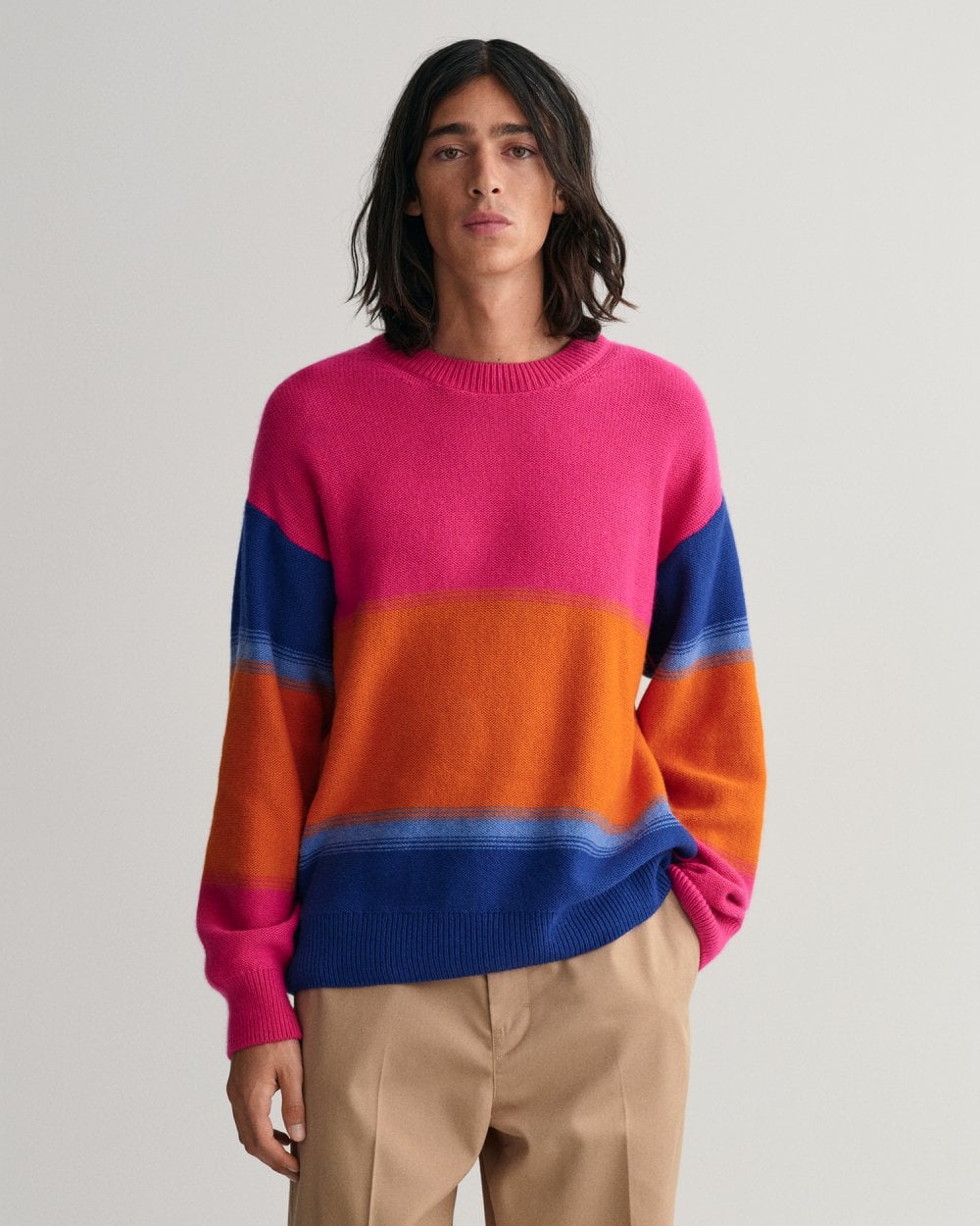 Degrade Striped Crew Neck Sweater