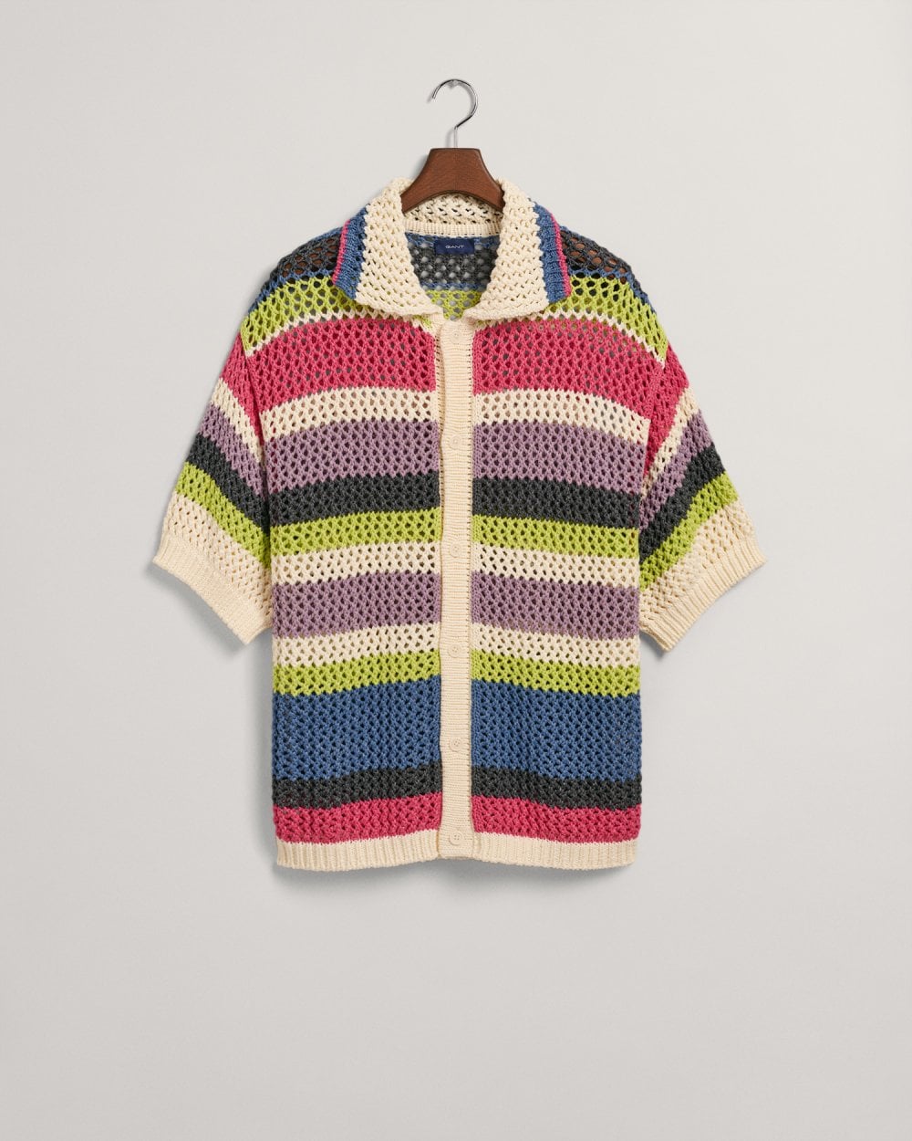 Open Texture Polo Sweater