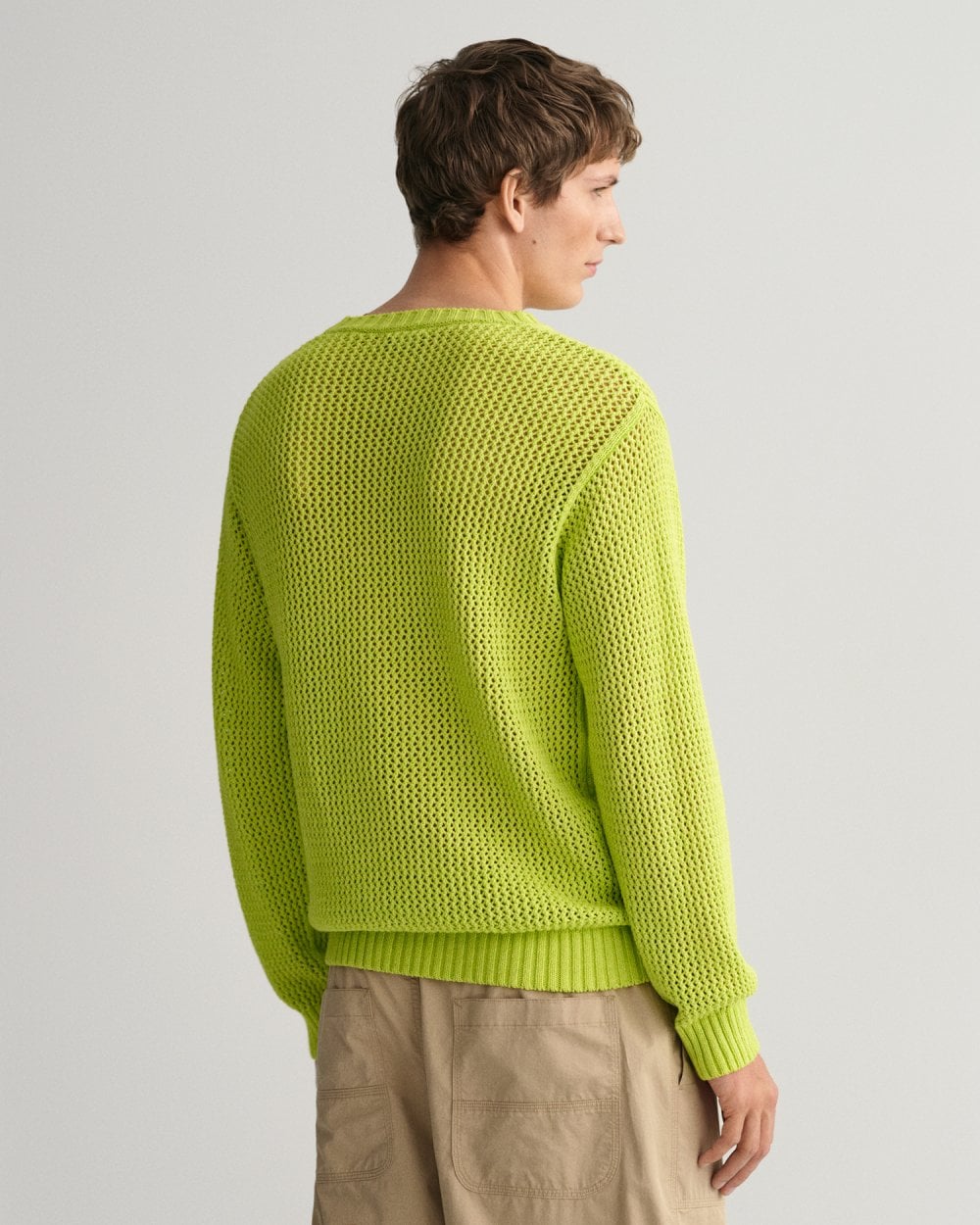 Open Texture Crew Neck Sweater