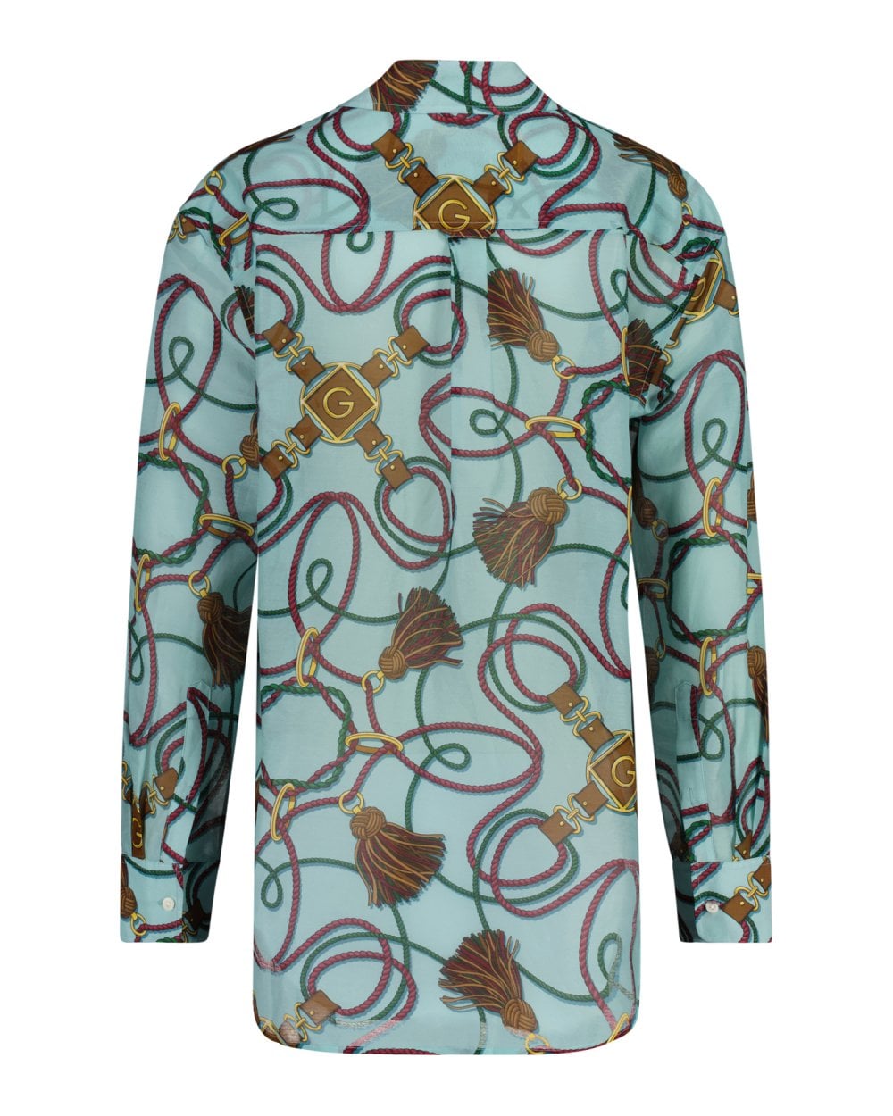 Relaxed Fit Rope Print Cotton Silk Shirt