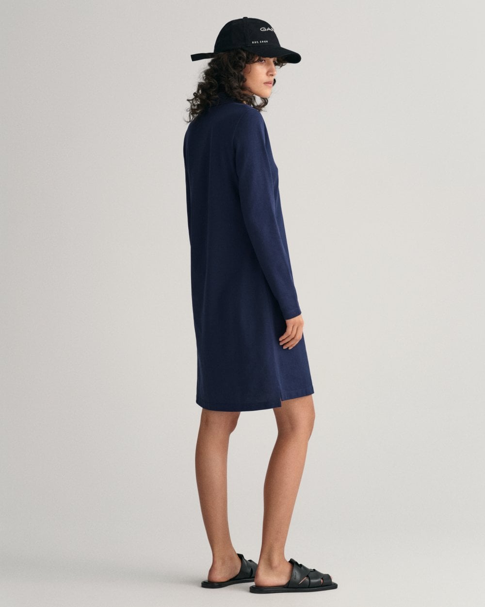 Shield Pique Long Sleeve Dress