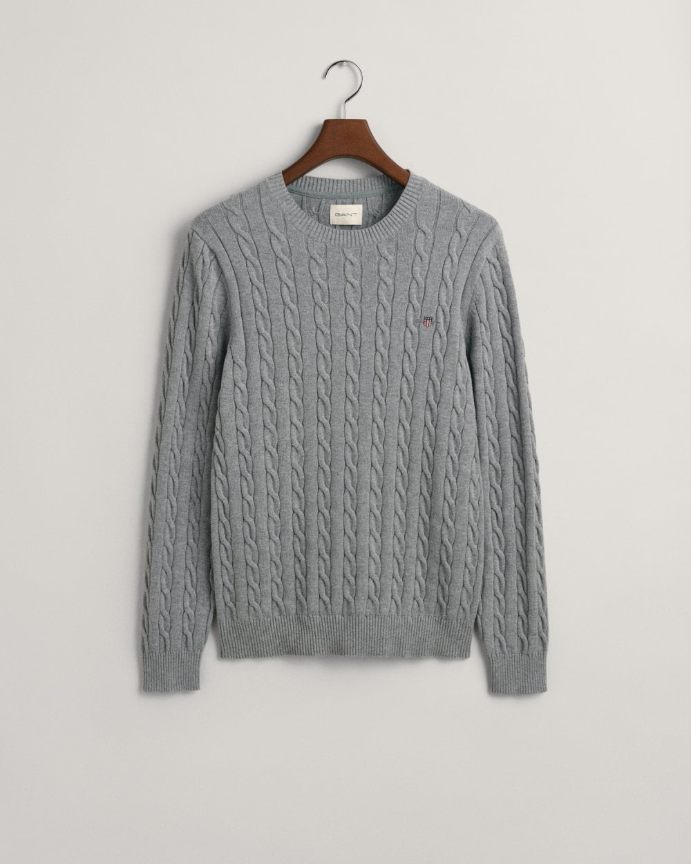 Cotton Cable Knit Crew Neck Sweater