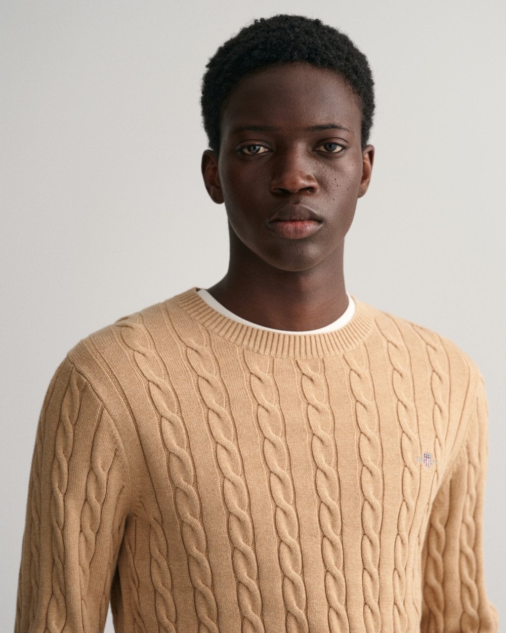 Cotton Cable Knit Crew Neck Sweater