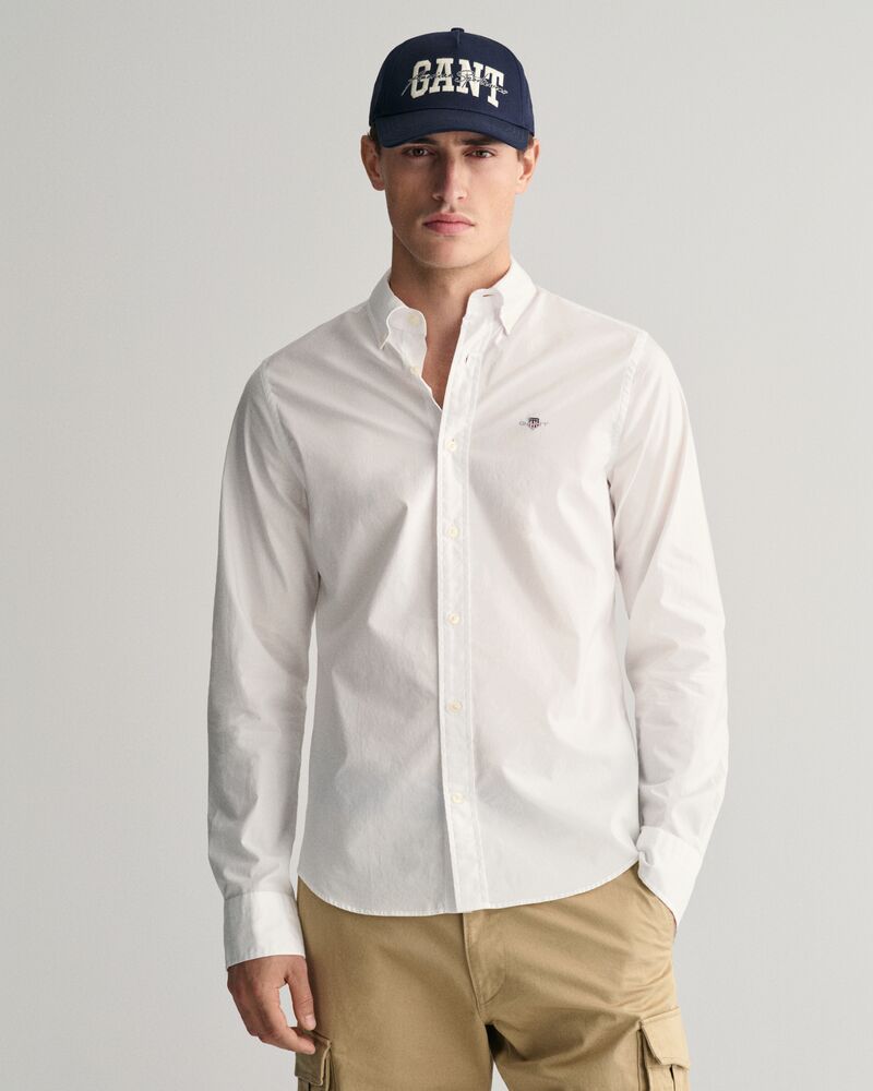 Slim Fit Poplin Shirt S / White