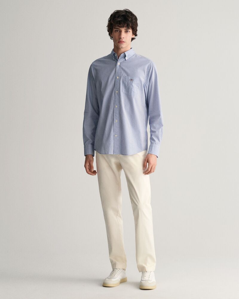 Regular Fit Banker Stripe Poplin Shirt S / College Blue