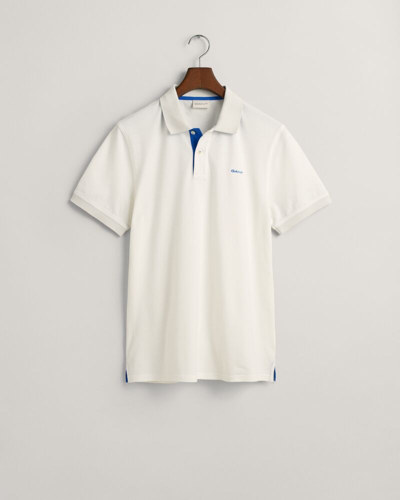 Contrast Piqué Polo Shirt S / Eggshell