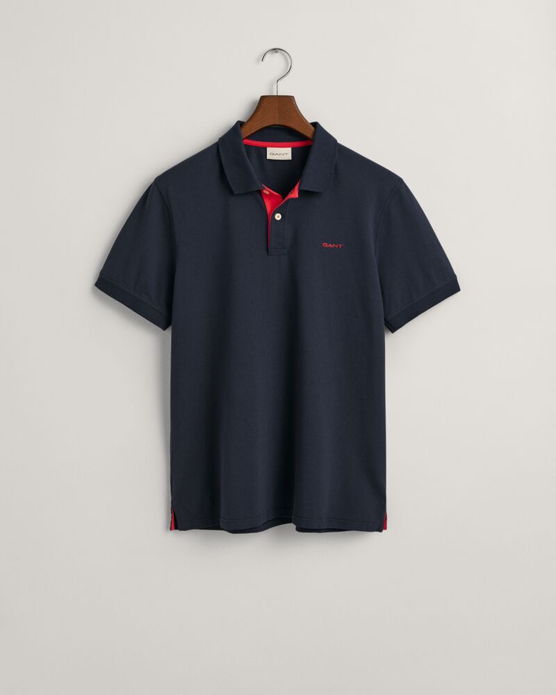 Contrast Piqué Polo Shirt S / Evening Blue